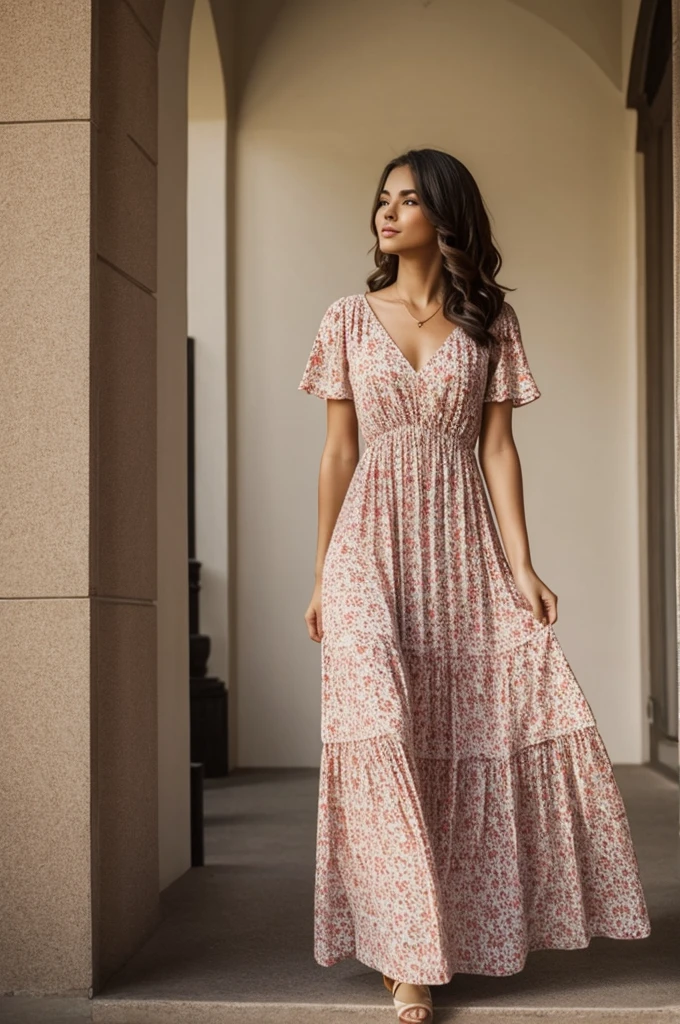 A beautiful woman wearing a beautiful dress
