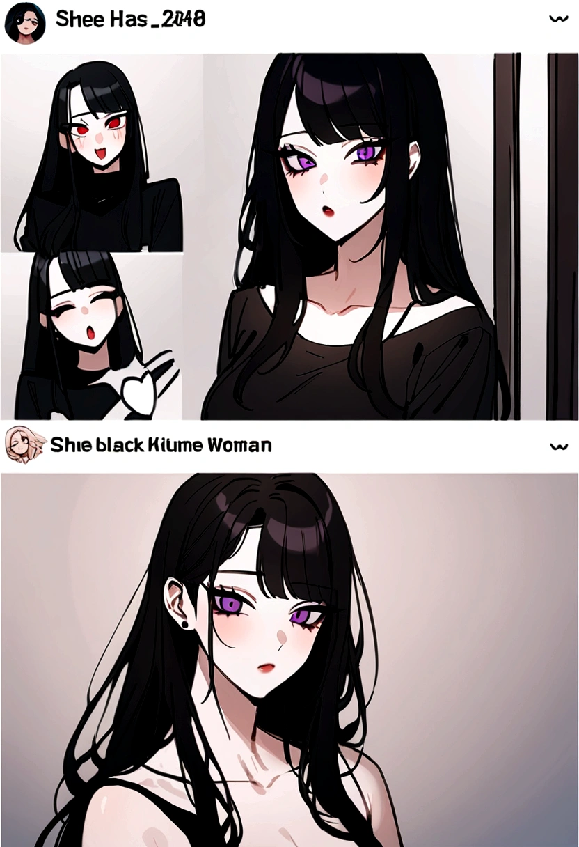 A man in a black shirt、Close-up of lady with long black hair, Ulzan, Korean Girl, She has black hair,With bangs, 2 4-year-old female model, Young and beautiful Korean woman, Weight loss photos, Beautiful Korean woman, Jisoo from Blackpink, cruel korean goth girl, Long hair, black hime cut hair, Instagram Models