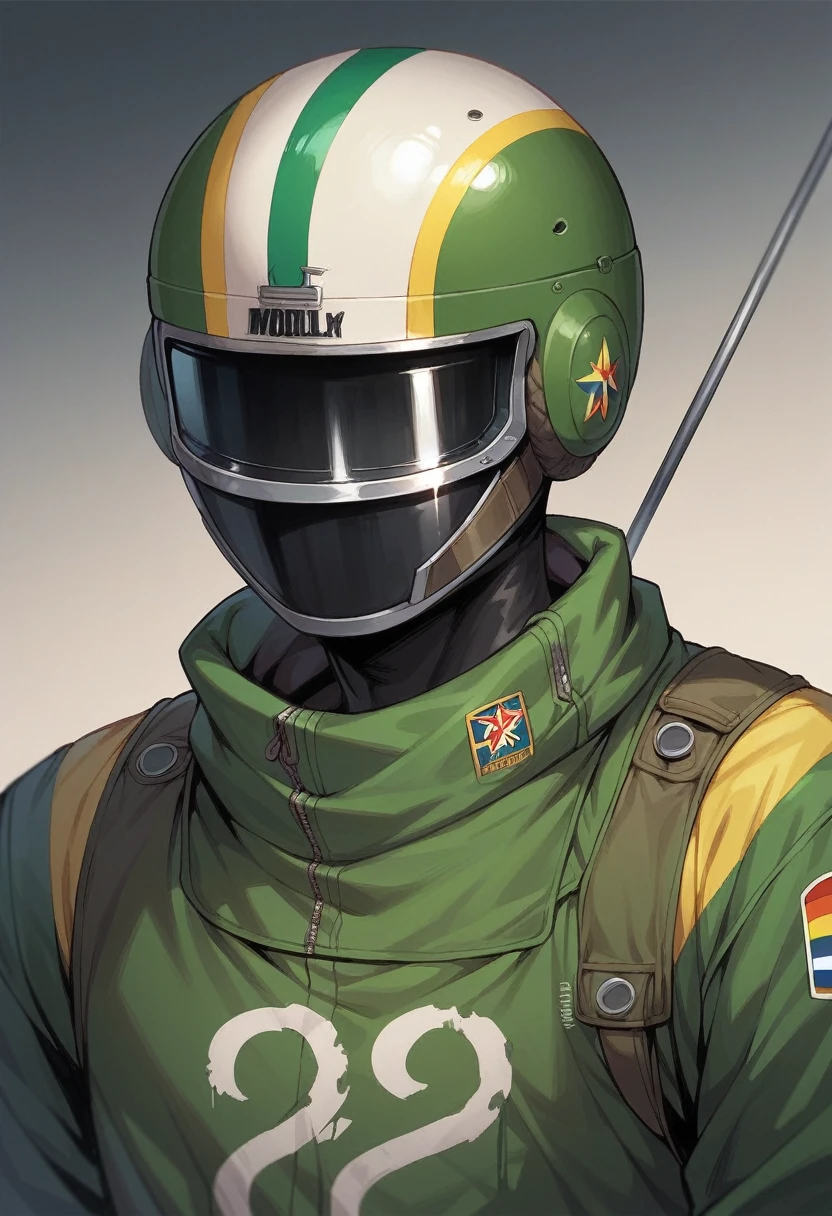 black formula 1 helmet with details of the Brazilian flag(green and yellow)