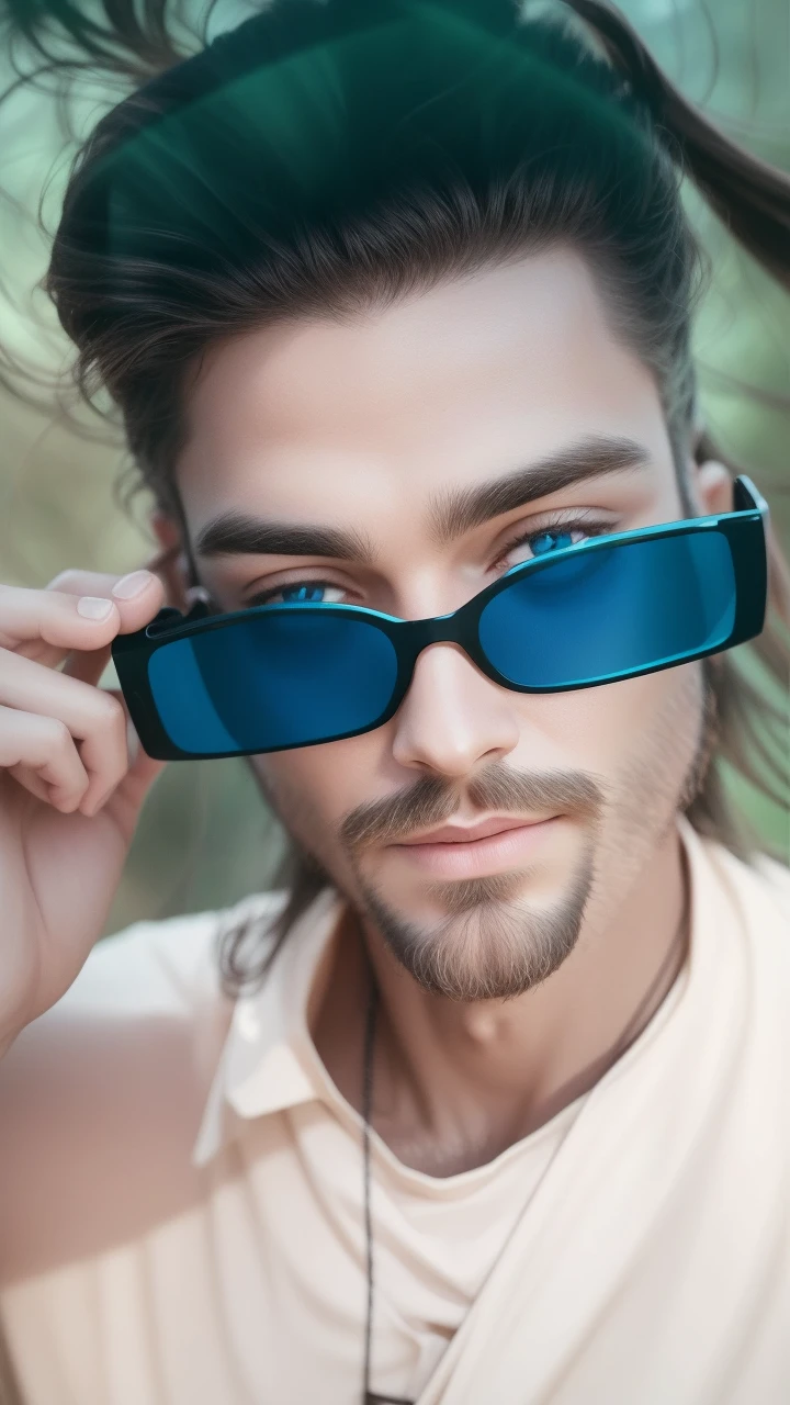 Generate a realistic style image of Jesus, The paradise of celestial background , looking straight ahead .with long brown hair and beard. His eyes are kind and expressive,, ensure the image is high quality and rich in detail, capturing the essence of Jesus , highly detailed skin: 1,2 8k uhd , 20MP, Fujifilm XT3, 80mm