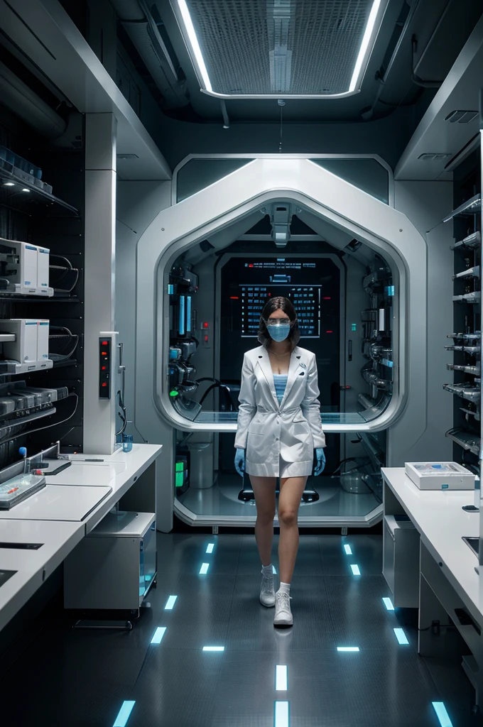 "Create an image depicting a futuristic laboratory where scientists are working on synthetic biology. Show advanced bioengineers in sleek, high-tech lab coats, manipulating DNA sequences on holographic displays. In the background, custom-engineered organisms in bioreactors perform specific tasks such as cleaning up pollution or generating renewable energy. The lab should be filled with cutting-edge equipment and have a clean, futuristic aesthetic, emphasizing the precision and innovation of synthetic biology."