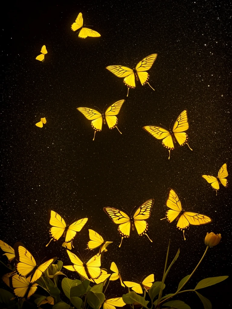 Darker background butterfly々gold More Fireflies Photo style