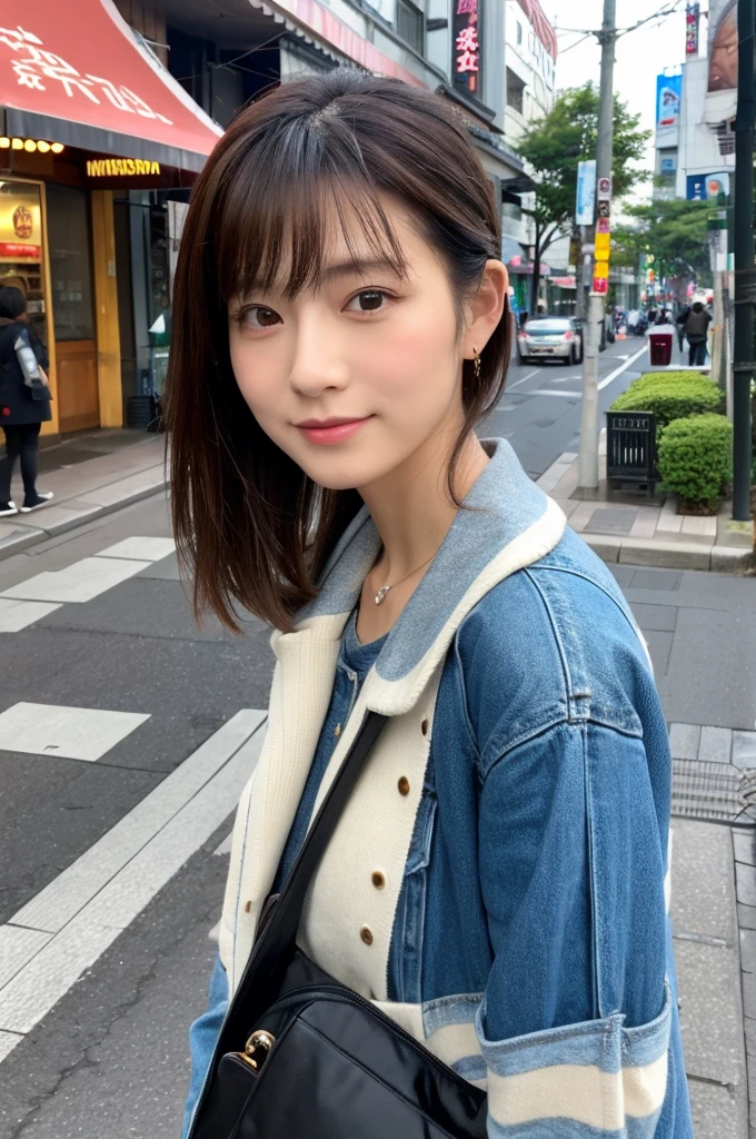 ((Highest quality)), ((masterpiece)), (detailed), Japanese,Street Corner,Beauty,OL,Tokyo,Mature Woman