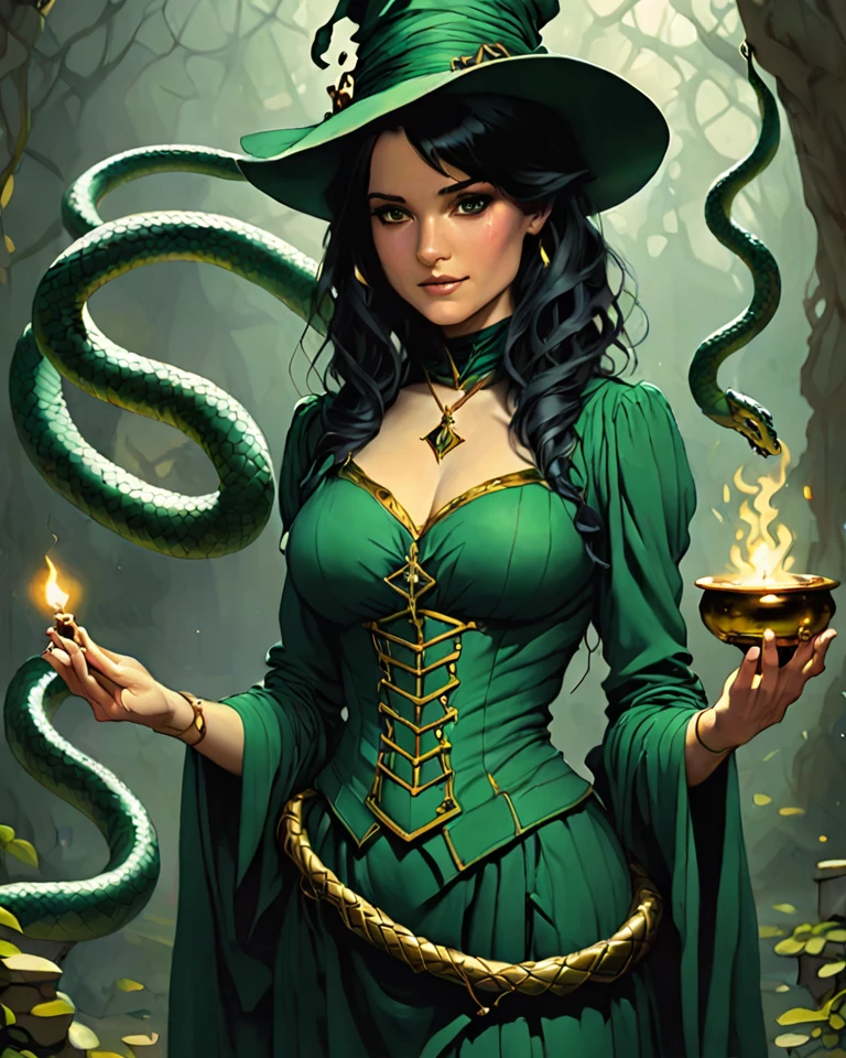 femme , Serpentard , magicienne , sorcière  