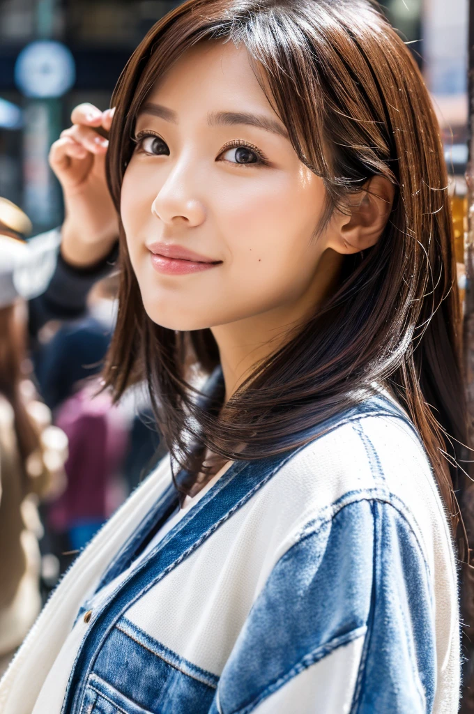 ((Highest quality)), ((masterpiece)), (detailed), Japanese,Street Corner,Beauty,OL,Tokyo,Mature Woman