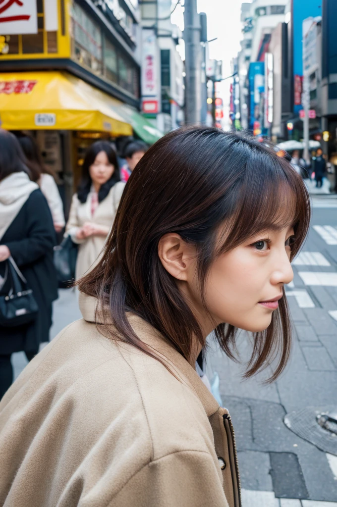 ((Highest quality)), ((masterpiece)), (detailed), Japanese,Street Corner,Beauty,OL,Tokyo,Mature Woman