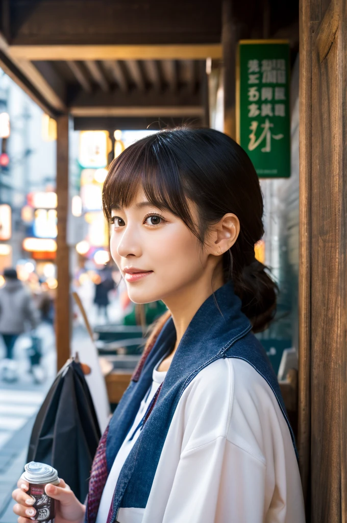 ((Highest quality)), ((masterpiece)), (detailed), Japanese,Street Corner,Beauty,OL,Tokyo,Mature Woman