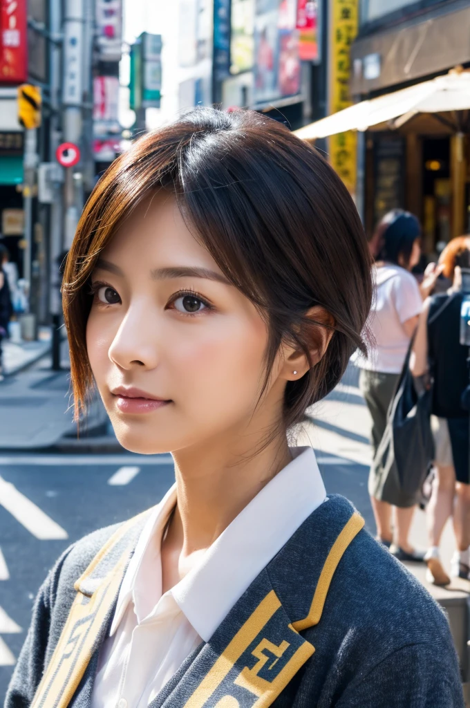 ((Highest quality)), ((masterpiece)), (detailed), Japanese,Street Corner,Beauty,OL,Tokyo,Mature Woman