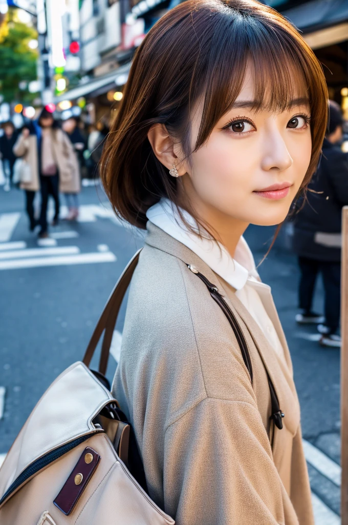 ((Highest quality)), ((masterpiece)), (detailed), Japanese,Street Corner,Beauty,OL,Tokyo,Mature Woman