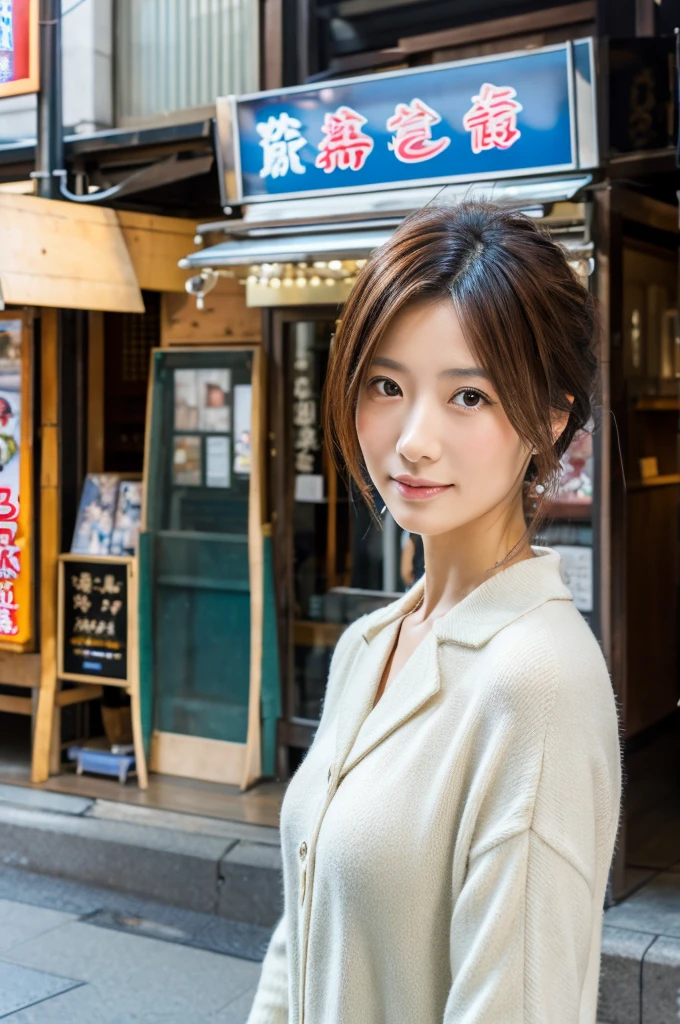 ((Highest quality)), ((masterpiece)), (detailed), Japanese,Street Corner,Beauty,OL,Tokyo,Mature Woman