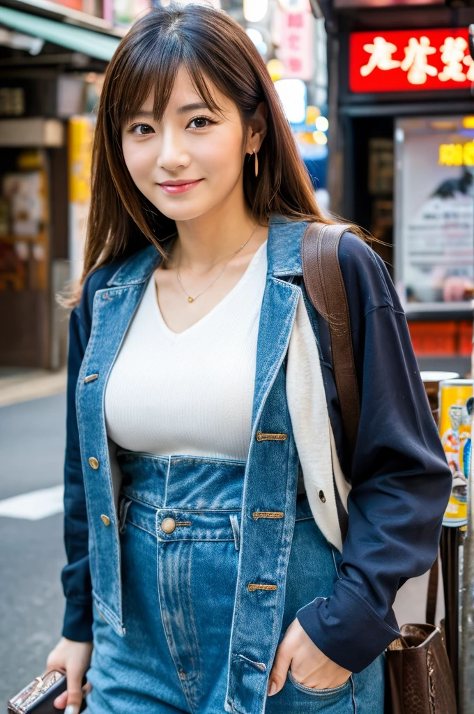 ((Highest quality)), ((masterpiece)), (detailed), Japanese,Street Corner,Beauty,OL,Tokyo,Mature Woman