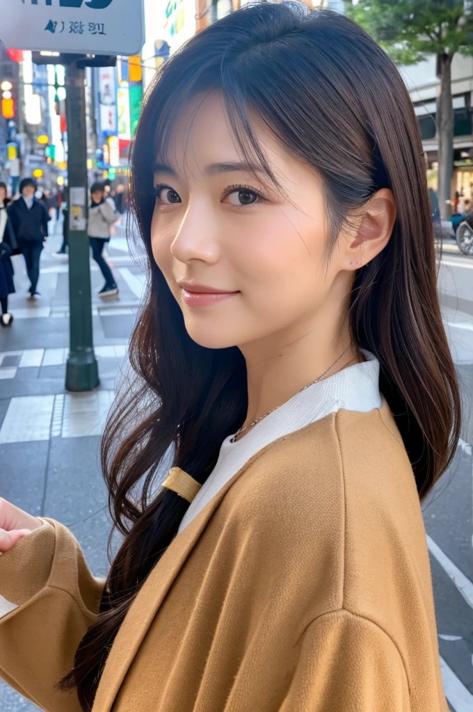 ((Highest quality)), ((masterpiece)), (detailed), Japanese,Street Corner,Beauty,OL,Tokyo,Mature Woman