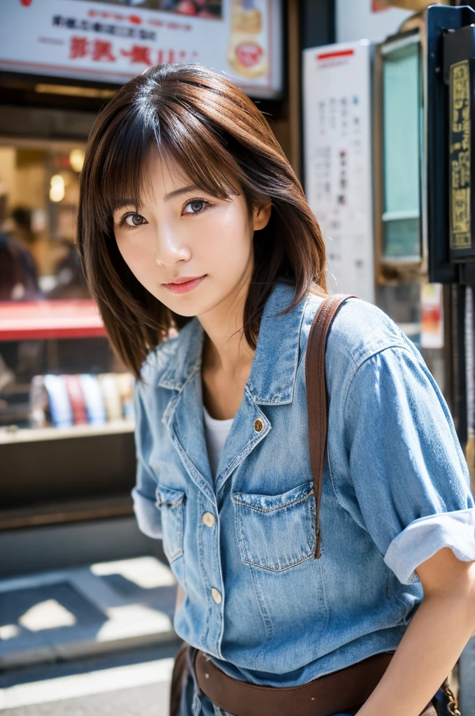((Highest quality)), ((masterpiece)), (detailed), Japanese,Street Corner,Beauty,OL,Tokyo,Mature Woman
