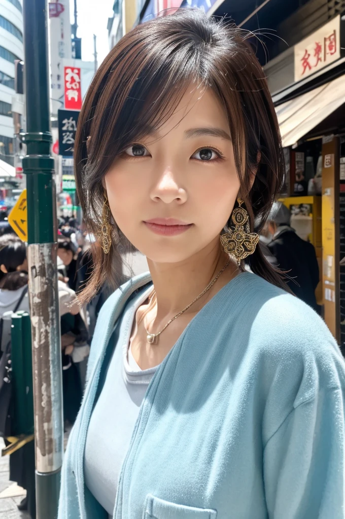 ((Highest quality)), ((masterpiece)), (detailed), Japanese,Street Corner,Beauty,OL,Tokyo,Mature Woman