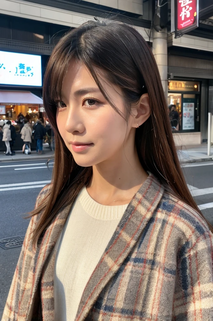 ((Highest quality)), ((masterpiece)), (detailed), Japanese,Street Corner,Beauty,OL,Tokyo,Mature Woman