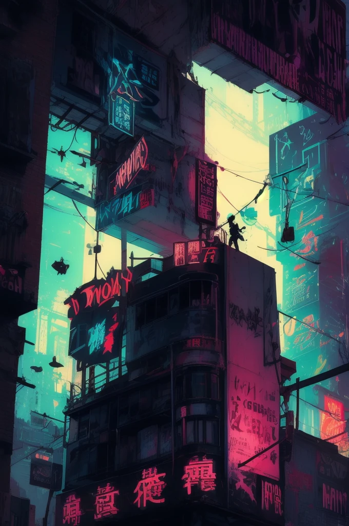 Spray painted letters on a brick wall、Black man、sunglasses、Graffiti、Line of Fire, Cyberpunk Style, wall graffiti background, Highest quality, masterpiece, Digital Art Style, detailed, Graffiti text, GTA Style