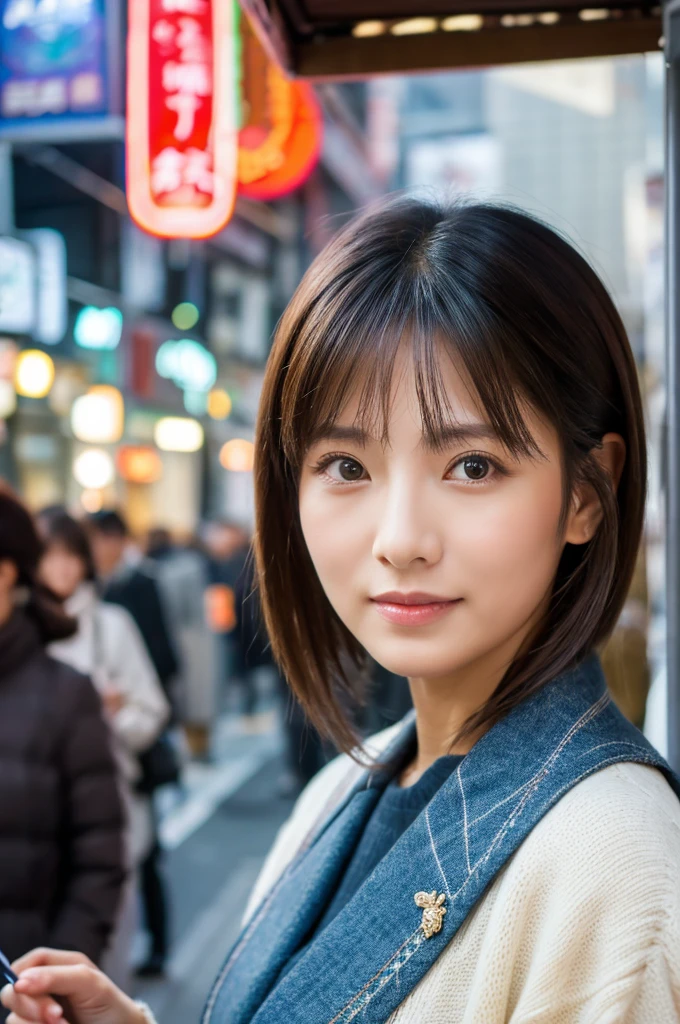 ((Highest quality)), ((masterpiece)), (detailed), Japanese,Street Corner,Beauty,OL,Tokyo,Mature Woman