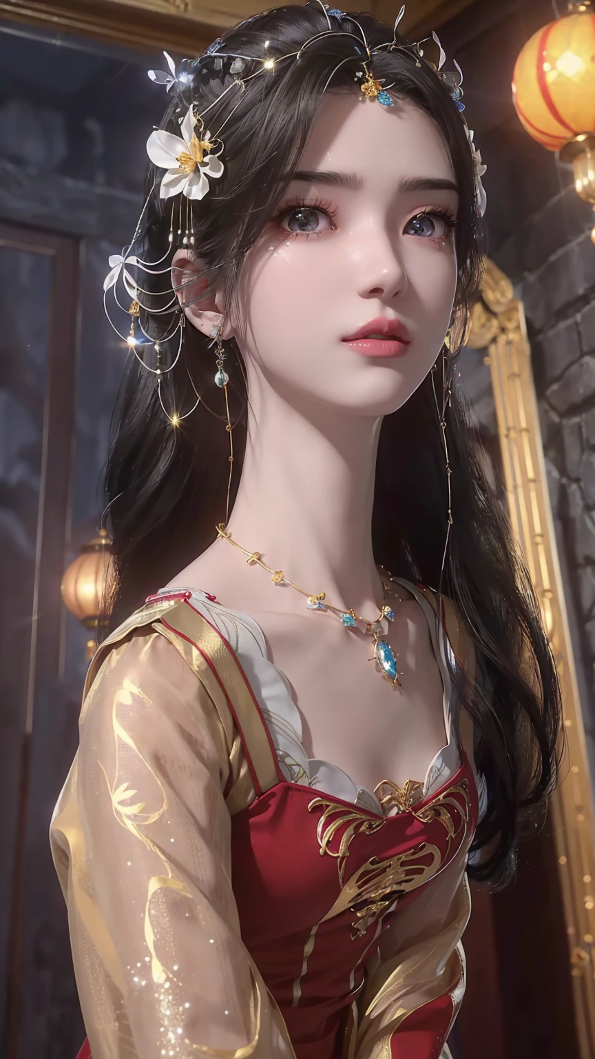 ((whole body)), ((From below)), Clear face, Pretty Face, 8K, masterpiece, original photo, best quality, detail:1.2),lifelike, Extremely detailed CG unified 8K wallpapers, Depth of Field, lamp, lens flare, Ray Tracing, (Extremely beautiful face, Beautiful lips, beautiful eyes), intricate detail face, ((ultra detailed skin)) 1 girl, in the darkness, Deep Shadows, Beautiful Korean girl, Korean Idol,(Very slim figure:1.3), (A bright smile), (City night, (霓虹lamp), (night), Beautiful Korean girl, White Diamond Earrings, Bracelet diameter, Deya Necklace, Pantyhose, Clear eyes, Walk, Facing forward, (big eyes)，Dressed in suspender pajamas，Long skirt pajamas