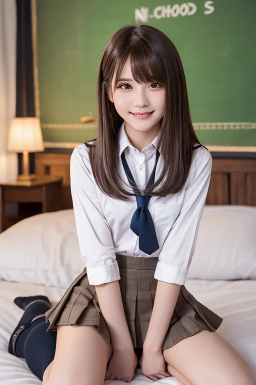 (((Spread your legs wide:1.35)))、(((school uniform:1.35)))、(((mini skirt:1.35)))、(((Thin pubic hair and  fully exposed:1.35)))、(((Knee-high:1.35)))、(((On the bed:1.35)))、One Girl, (Beautiful girl, Delicate girl:1.3), (13 ye,
break, Browsing Caution, (Naughty dance costumes:1.2),
break, (on stage, Spotlight:1.2), (Dancing:1.3),
break, Very beautiful eyes, (Symmetrical eyes:1.3),
break, Small breasts, Brown eyted bangs, Brown Hair, (Upper teeth, The best smile:0.2),
break, (Eye and facial details:1.0),
break, (masterpiece, Highest quality, Super detailed, Detailed face, 8K)