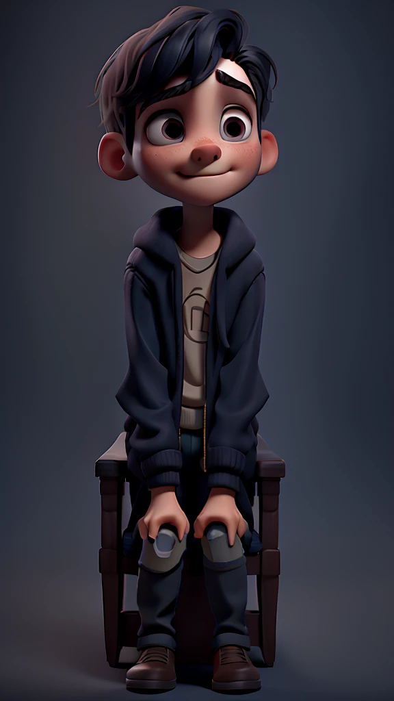 a headless stranger sitting next to a young boy, extremely detailed face and eyes, beautiful detailed lips, intricate clothing, highly realistic, cinematic dramatic lighting, moody atmosphere, dark fantasy, chiaroscuro, dramatic shadows, muted color palette
