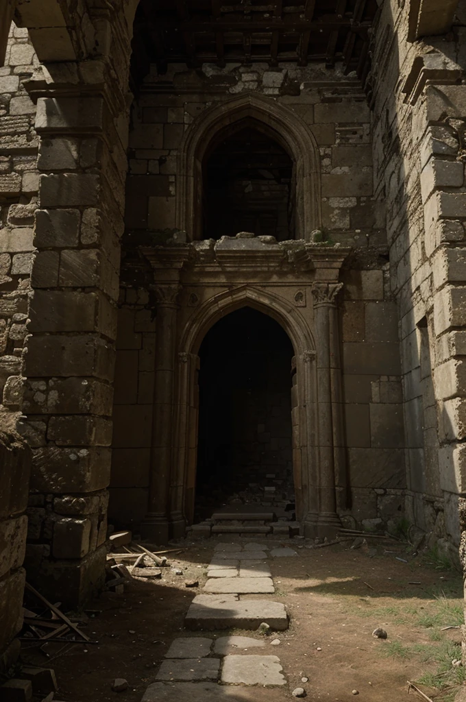 Inside the crumbling castle ruins, the archaeologist discovers ancient manuscripts and artifacts hinting at Arthur's reign.