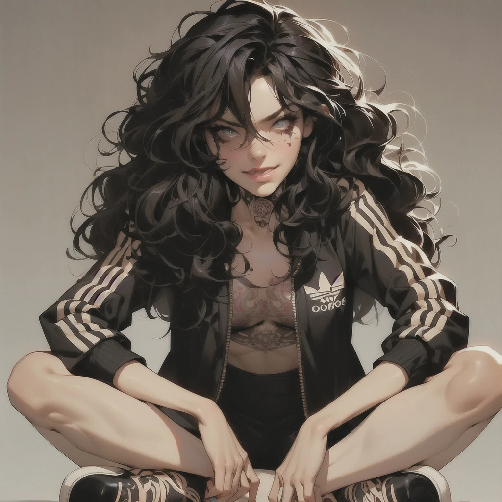((best quality)), ((masterpiece)), ((realistic)), (detailed) 1ghotic girl with fluid hair, melt, sexy, lace clothes, tattoos, lots of skulls, mandalas, cinematic, sharp, ray tracing, brightness, luminosity