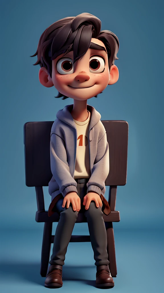 A headless stranger sits with the main character boy and starts talking.