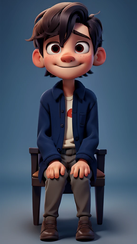 A headless stranger sits with the main character boy and starts talking.