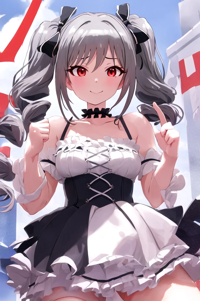 Highest quality, masterpiece, High resolution, 一人in, {kanzaki_early_Idolmaster Cinderella Girls:1.15}, gray_hair, red_eye, length_hair, twintails, Drill_hair, twin_Drills, smile, ribbon, red面, hair_ribbon, chest, One girl,, choker, clavicle, ,_****ta, ****ta_, Looking_in_Audience,, Simple_background, upper_body, white_background,  ふくらんinいる_ タコ足がまんこに挿入されている タコ足が口に奥まin挿入されている M字開脚している 足を広げている タコ足がchestにくっついている red面 ヨダレ 涙 絶頂 タコ足に2穴責めされている 乳首 eye隠し 両手を上側にタコ足に縛られている 脇 中出しされている eye隠し 