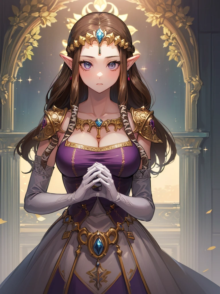 (((Face close-up))),(((No background))),(Expressionless),((((Please lift your skirt)))))),((Upper Body)),((alone)),(())),Anime art style,masterpiece,(Highest quality), (Super detailed),(Very delicate and beautiful),(alone),(detailedな顔と目),Beautiful eyes like jewels,(A truly gorgeous jeweled ruffled rococo ball gown dress),(((Mature Woman,Queen))),((1 Queen in a beautiful embroidery and jeweled absolutely gorgeous rococo ballgown dress with voluminous full length hoop skirt)),((crinoline)),,((Straight hair galore,Very long straight hair with plenty of volume,Super long straight hair)),,Cleavage,(bed),length_gloves,Very gorgeous hair accessories,Sparkling、((((Front Face)))),((((Adult Expressions)))),((((Beautiful Face)))),((((dress)))),(()),(((Long Hair)))),((((Straight hair)))),((Cleavage)),((((Dark brown hair)))),Princess Zelda,((chest is slightly exposed)), ((Highest quality)),,(Very detailed) ,((Purple blouse)),(In one hand(rubbing hair)),Brown Hair,((Exposed shoulders)),, ((Highest quality)), (Very detailed),((detailed)),(((pray))),Nintendo, The Legend of Zelda),,((alone)), ((Highest quality)), (Very detailed), ,