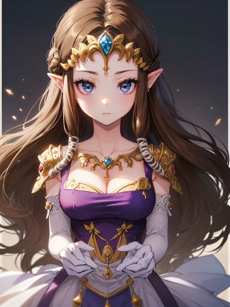 (((extreme close up of face))),(((((((Show your armpits))))))),(Oblique angle),(((Split the bangs to the left and right)))))),((Upper Body)),((alone)),((Glossy Lips))),Anime art style,masterpiece,(Highest quality), (Super detailed),(Very delicate and beautiful),(alone),(detailedな顔と目),Beautiful eyes like jewels,(A truly gorgeous jeweled ruffled rococo ball gown dress),(((Mature Woman,Queen))),((1 Queen in a beautiful embroidery and jeweled absolutely gorgeous rococo ballgown dress with voluminous full length hoop skirt)),((crinoline)),,((Straight hair galore,Very long straight hair with plenty of volume,Super long straight hair)),,Cleavage,(bed),length_Black gloves,Very gorgeous hair accessories,Sparkling、((((front)))),((((Narrow eyes)))),((((Beautiful Face)))),((((dress)))),((blush)),(((Long Hair)))),((((Straight hair)))),((Cleavage)),((((Dark brown hair)))),Princess Zelda,((chest is slightly exposed)), ((Highest quality)),,(Very detailed) ,((((((Black blouse)))))),((())),Brown Hair,((Embarrassed look)),, ((Highest quality)), (Very detailed),((detailed)),(((dissatisfaction))),Nintendo, The Legend of Zelda),,((alone)), ((Highest quality)), (Very detailed), ,