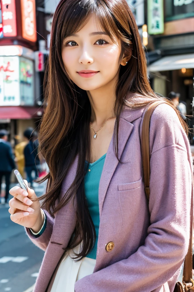 ((Highest quality)), ((masterpiece)), (detailed), Japanese,Street Corner,Beauty,OL,Tokyo, Woman,50th Generation