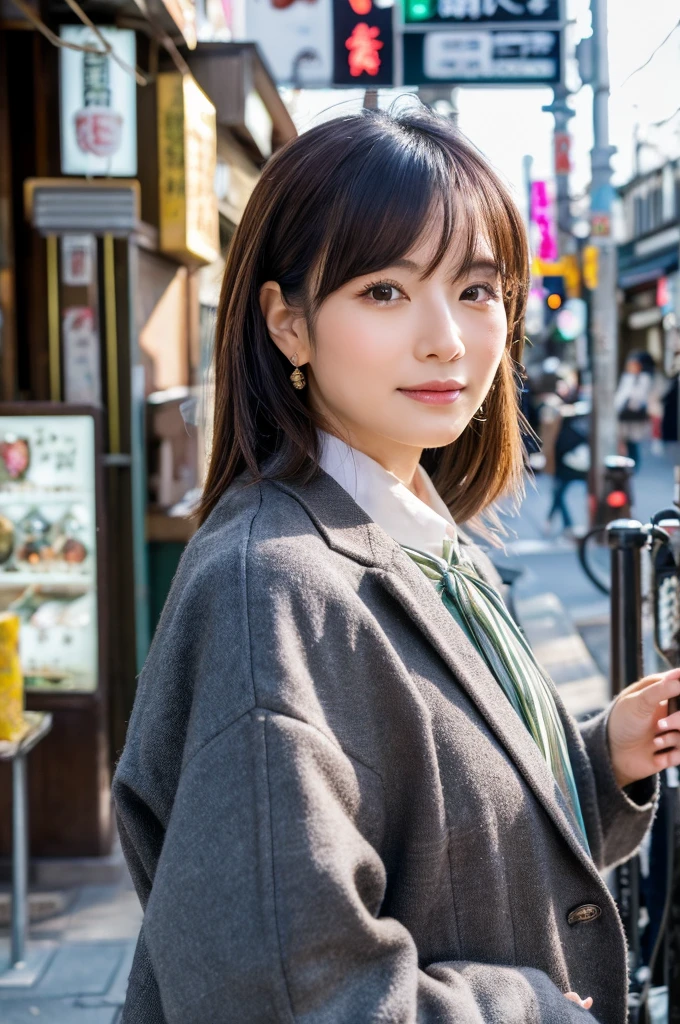 ((Highest quality)), ((masterpiece)), (detailed), Japanese,Street Corner,Beauty,OL,Tokyo,Mature Woman,50th Generation