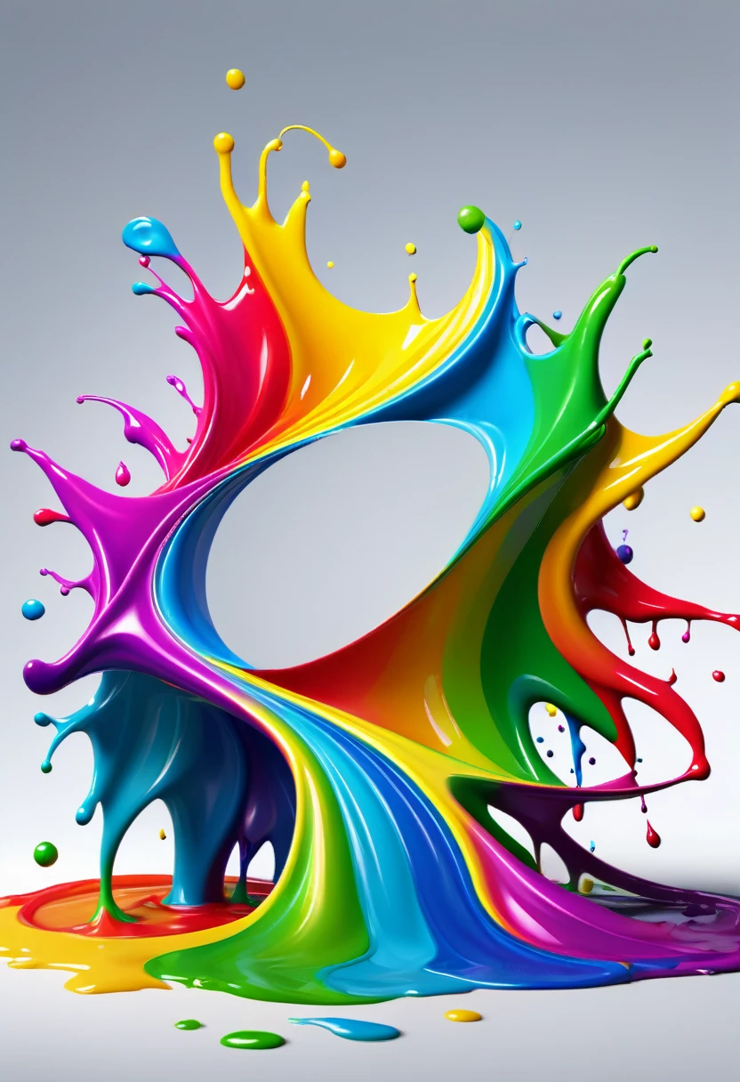 Picture for banner, white background on which p paints rainbow colors,Character 3D Colorful, colors, UItra, 3D render, 16K, --q 5 --ar 7:4