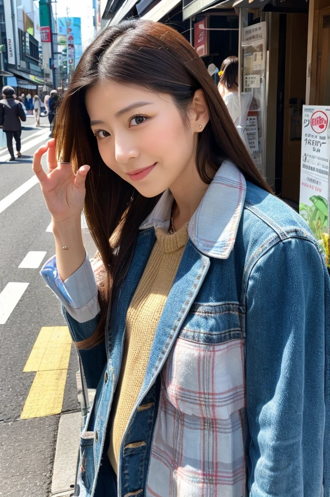 ((Highest quality)), ((masterpiece)), (detailed), Japanese,Street Corner,Beauty,OL,Tokyo,Mature Woman,50th Generation