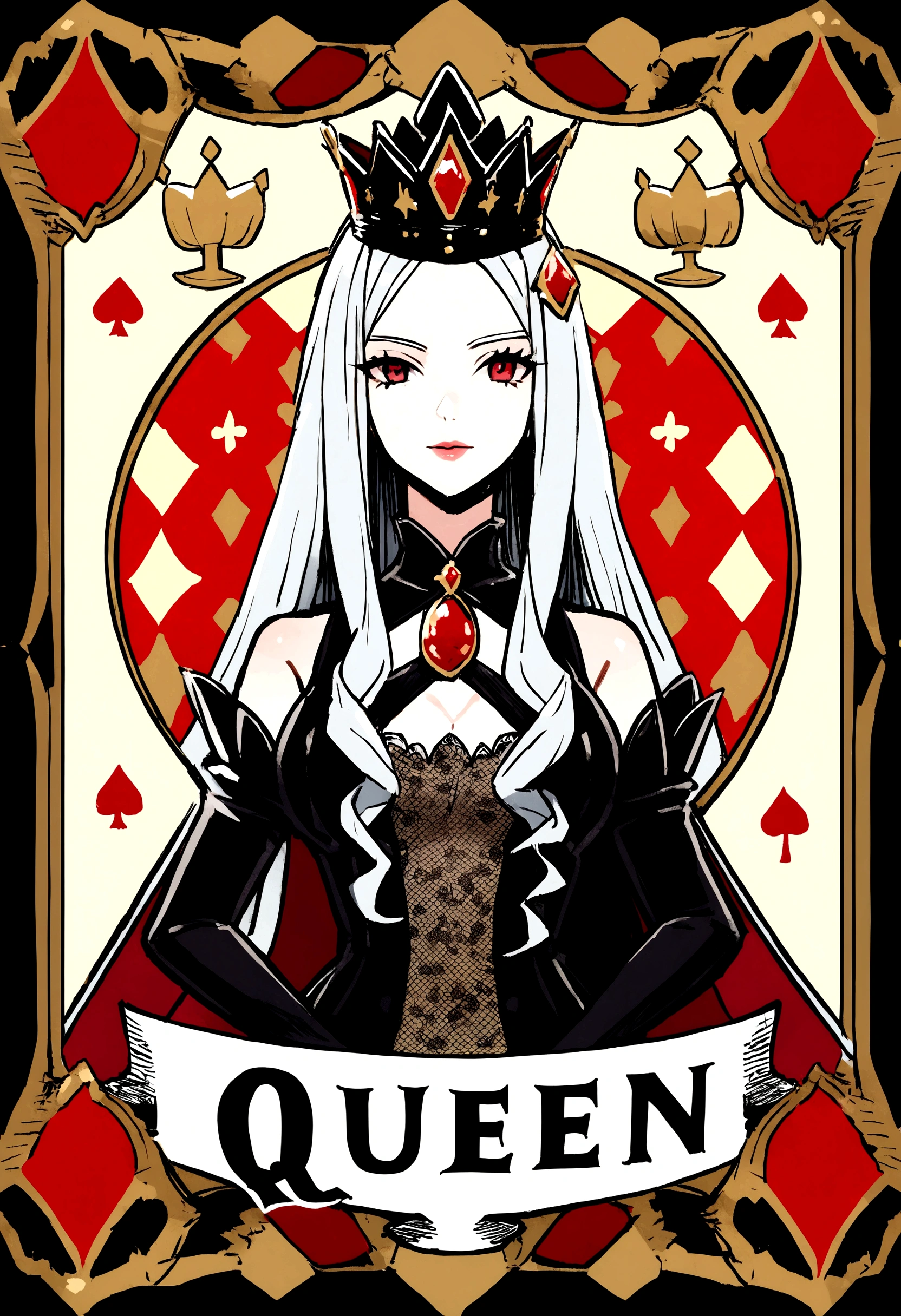 Playing card design, Queen, q, ハートのQueen, Playing card design.