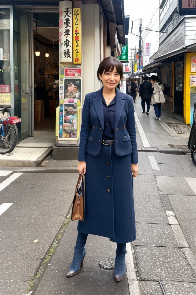 ((Highest quality)), ((masterpiece)), (detailed), Japanese,Street Corner,Beauty,OL,Tokyo,Mature Woman,50th Generation