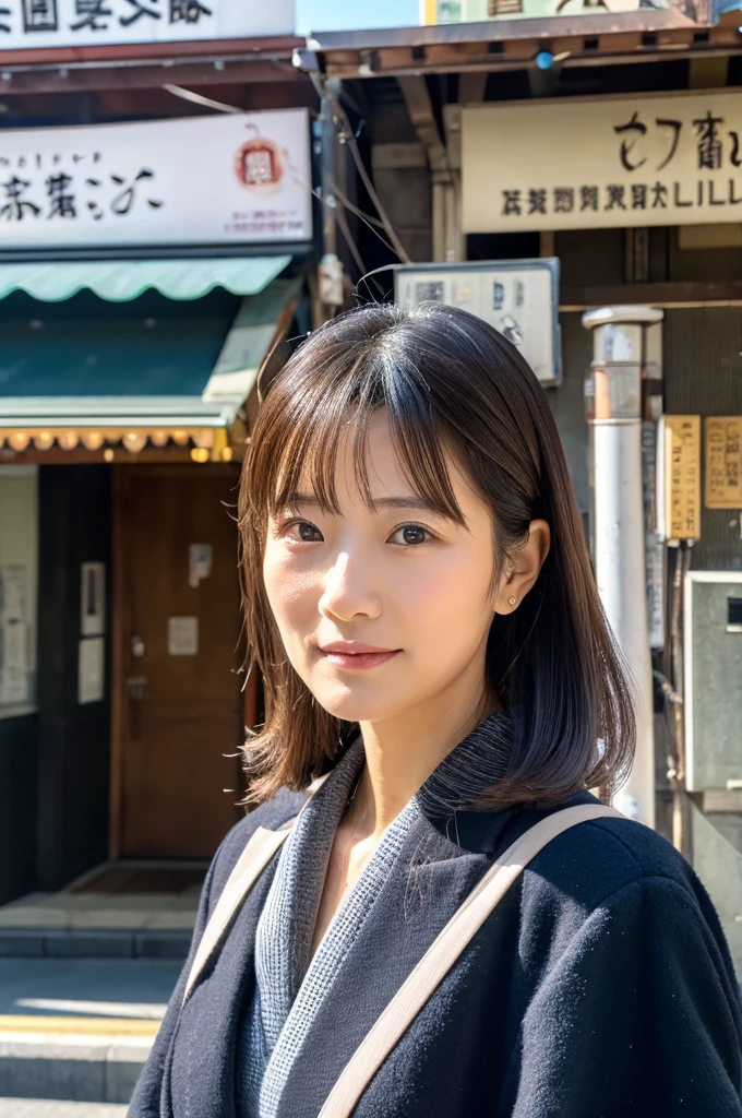 ((Highest quality)), ((masterpiece)), (detailed), Japanese,Street Corner,Beauty,OL,Tokyo,Mature Woman,50th Generation
