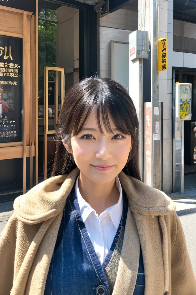 ((Highest quality)), ((masterpiece)), (detailed), Japanese,Street Corner,Beauty,OL,Tokyo,Mature Woman,50th Generation