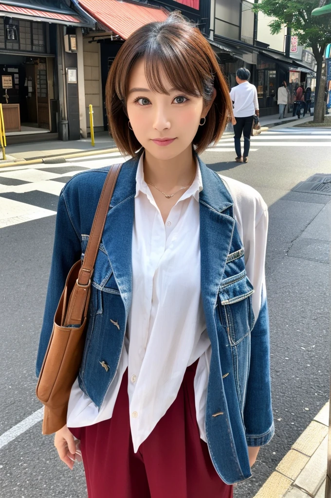 ((Highest quality)), ((masterpiece)), (detailed), Japanese,Street Corner,Beauty,OL,Tokyo,Mature Woman,50th Generation