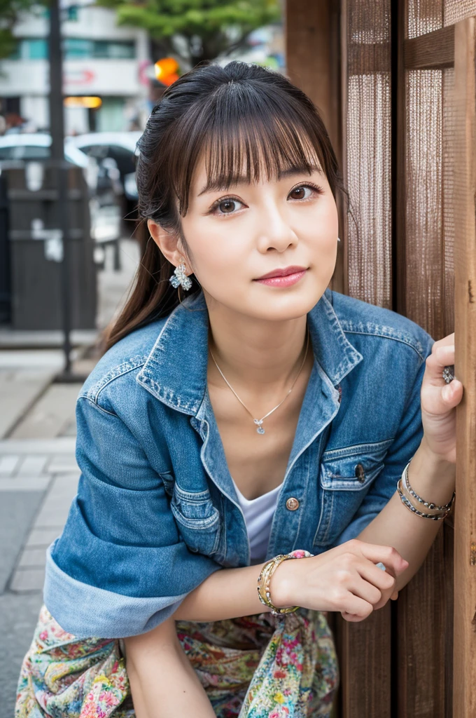 ((Highest quality)), ((masterpiece)), (detailed), Japanese,Street Corner,Beauty,OL,Tokyo,Mature Woman,50th Generation