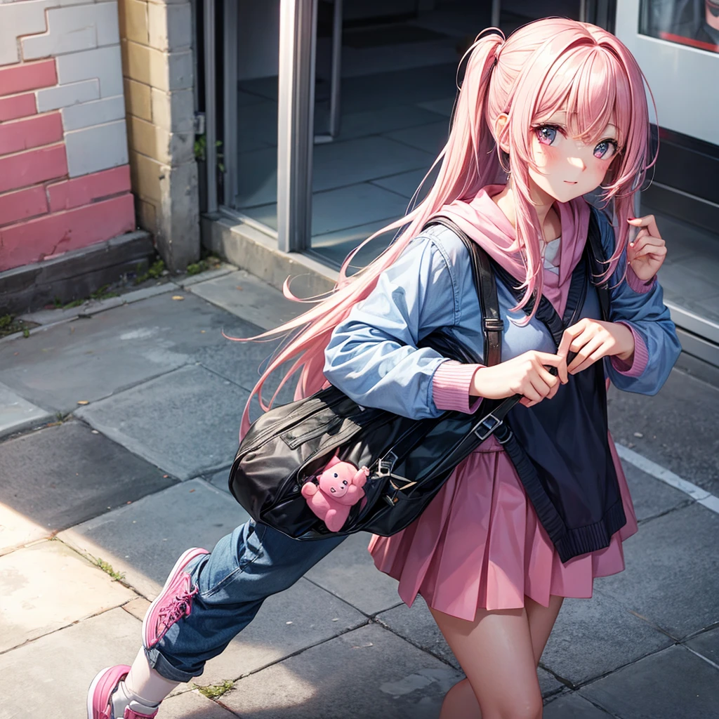 Girl hair pink