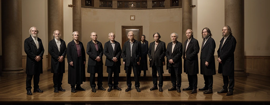 Pano depicting at least 12 philosophers and poets of the past