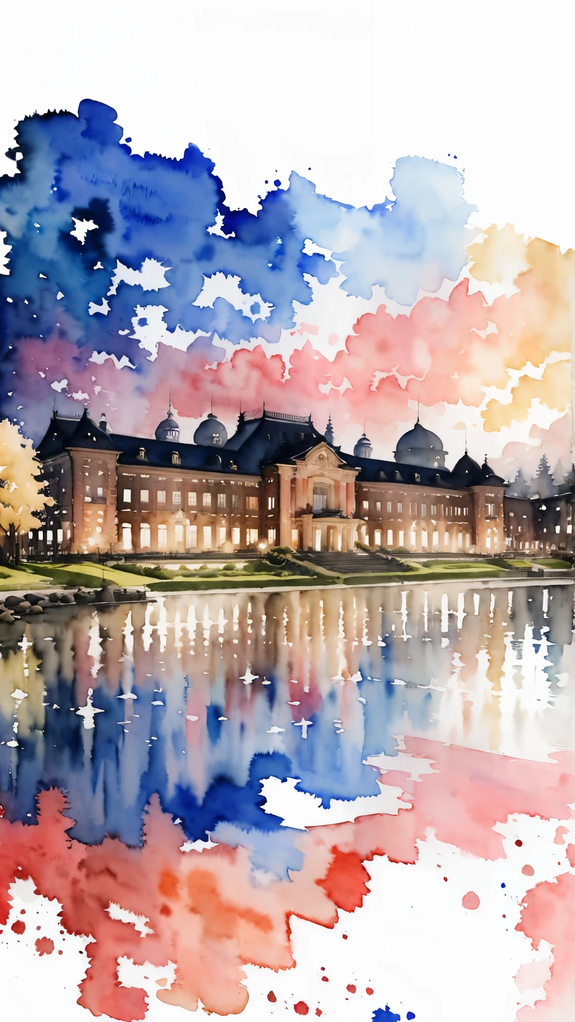 (masterpiece:1.2, Highest quality),(Very detailed),(((watercolor))),8K,wallpaper,Japanese Landscape,Tokyo Station,night