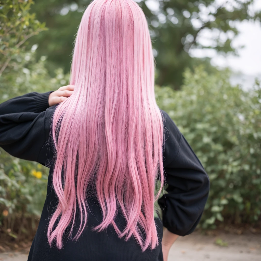 Girl hair pink