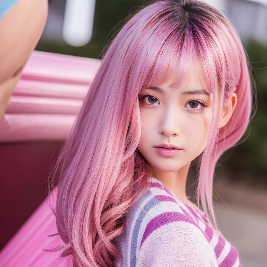 Girl hair pink