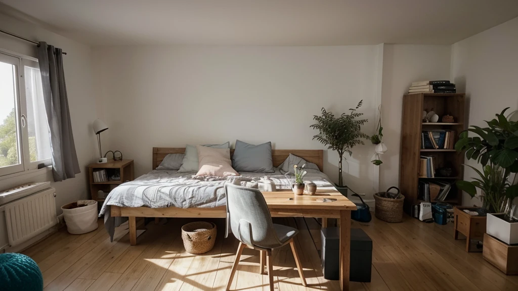 Imaginez une chambre cosy avec une ambiance tamisée. Une jeune femme avec des écouteurs est assise à un bureau en bois, écrivant dans un carnet ou travaillant sur un ordinateur portable. Une grande fenêtre montre une nuit étoilée ou une pluie douce, renforçant l’ambiance relaxante. Autour d’elle, des plantes en pot, des étagères remplies de livres et quelques vinyles empilés contribuent à l’atmosphère lofi. Le texte "Relax & Study" est écrit en haut de la miniature en lettres stylisées et bien visibles. Des petites notes de musique et des vagues sonores sont dispersées subtilement dans l’image, ajoutant une touche artistique.