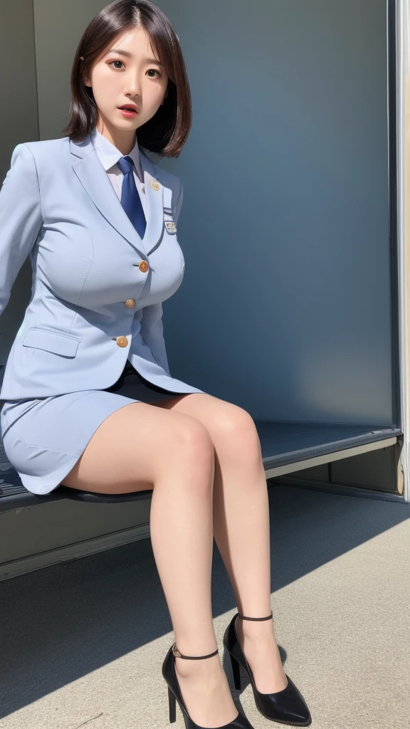 20-year-old beautiful Japanese woman,big breasts,
wearing flight attendant suit and skirt,
full body,
ultra realistic photo
Negative prompt: (weird:1.2) and destroy face,
text, mark,
low quality