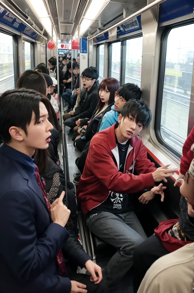 Otakus rap-battling on the train