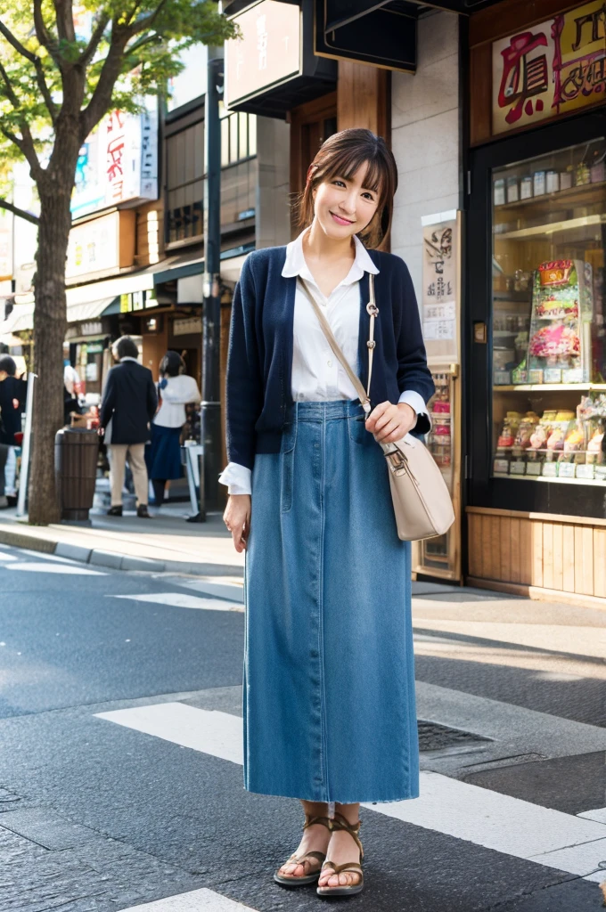 ((Highest quality)), ((masterpiece)), (detailed), Japanese,Street Corner,Beauty,OL,Tokyo,Mature Woman,50th Generation